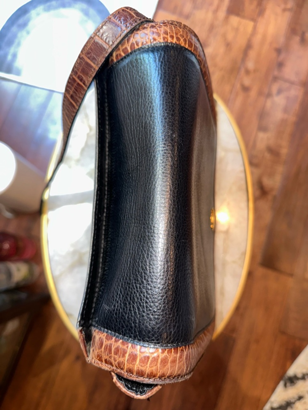 Vintage Bally Leather Bag • Croc Embossed Trim • Leather Lined • Made in Italy - Picture 13 of 16